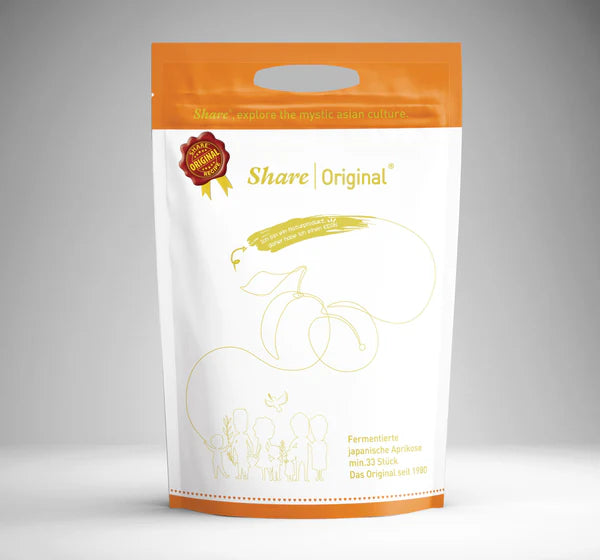 (30-day Plan) Share Original® Fermented Plum/Japanese Apricot (1.1lb bag): 30+month naturally fermented, effective natural alternative to lab-made laxatives/probiotics, vegan/non-GMO, individually wrapped packet easy for travel (Swiss-made, free shipping)